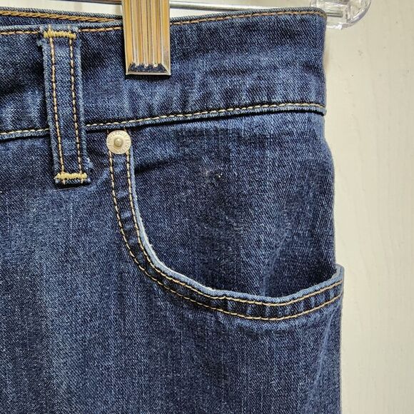 Lands End Jeans Womens 6 Blue Denim Bootcut Stretch Flat Hemmed Western Cowgirl - Picture 8 of 10